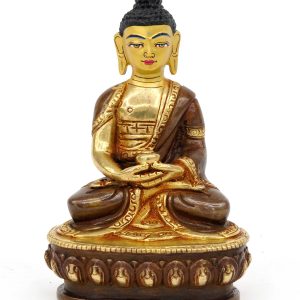 Statue Amitabha, teilvergoldet, Höhe 10 cm