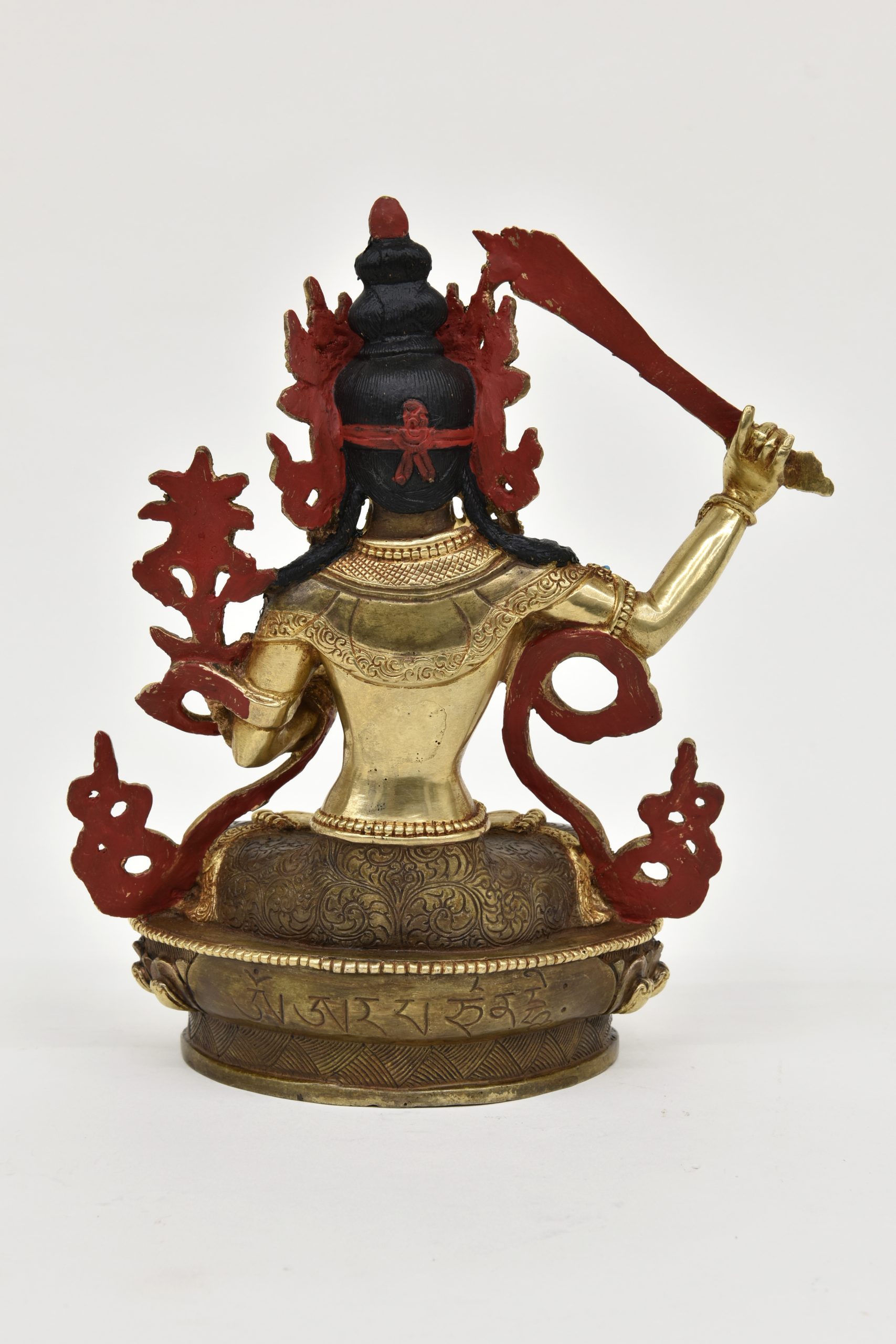 Statue Manjushri, teilvergoldet, Höhe 23 cm – Bild 2