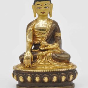 Statue Shakyamuni Buddha, teilvergoldet, Höhe 10,5 cm
