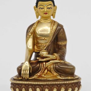 Statue Shakyamuni Buddha, teilvergoldet, Höhe 14,5 cm