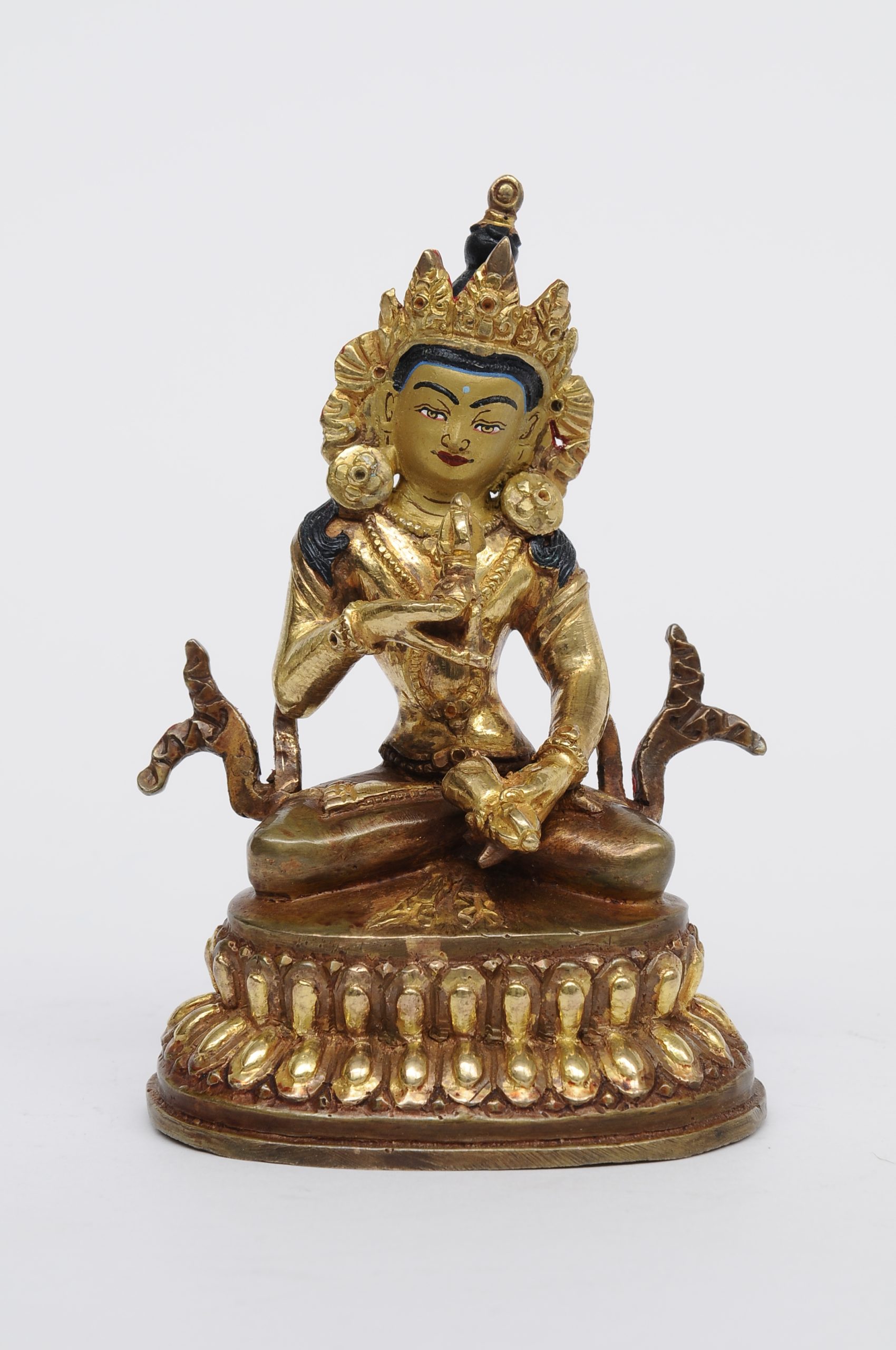 Statue Vajrasattva, teilvergoldet, Höhe 10 cm