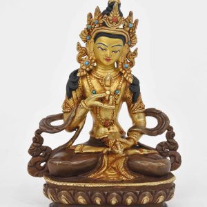 Statue Vajrasattva, teilvergoldet, Höhe 14 cm