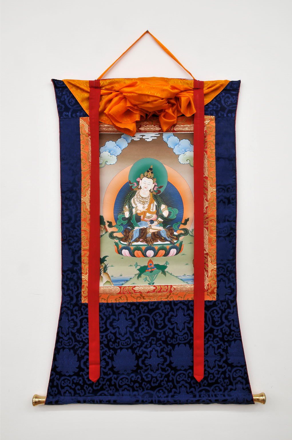Thangka Vajrasattva, eingenäht in Brokat - 图片 2